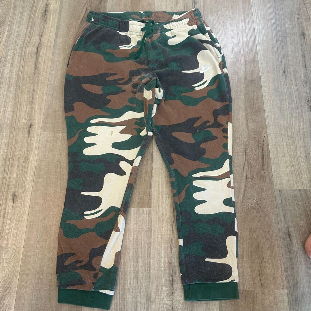 Nike Camo Camouflage Green Brown Tan Jogger size Large L